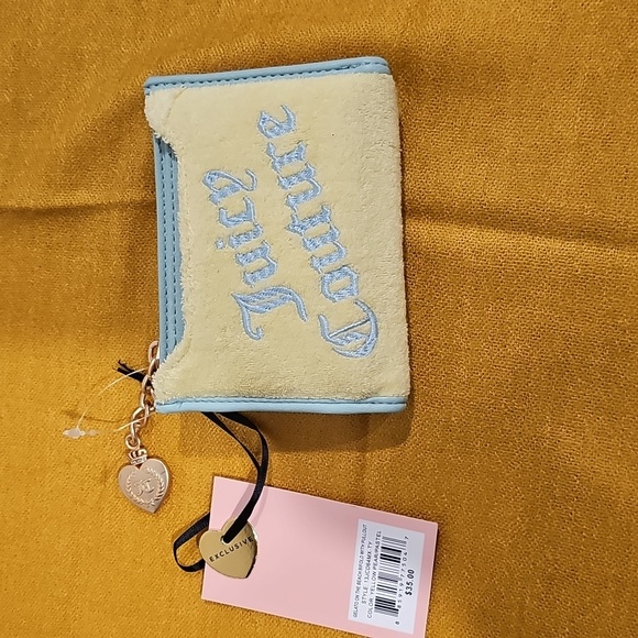 Juicy Couture "Gelato On The Beach" Terry Cloth Yellow and Blue Wallet NWT - Picture 1 of 12